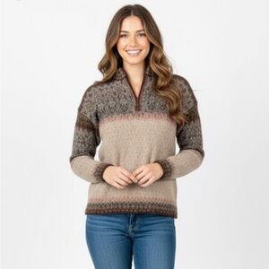 Intiwara knit sweater alpaca wool fabric size large